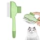 OFFCUP Fellblitz Bürste Selbstreinigende Haustierbürste für Lang- und Kurzhaarpflege, Selbstreinigender Flohkamm für Katze und Hund, Haustierbürste mit Auslöseknopf Katzenbürste (Grün)