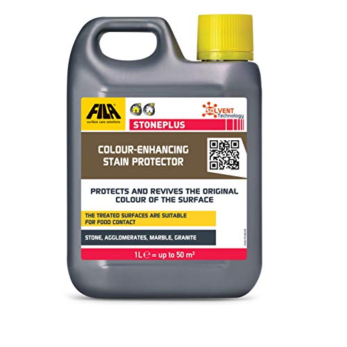 FILA Surface Care Solutions STONEPLUS Enduit de pierre d'imprégnation extérieur pour pierre naturelle : travertin, granit, etc. Finition mate 1 l
