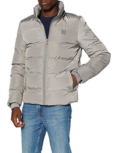 Preisvergleich Produktbild Urban Classics Herren Jacke Daunenjacke Hooded Puffer Jacket Winterjacke, Steppjacke gefüttert mit Abnehmbarer Kapuze in vielen Farben, Größen S-5XL, Asphalt, S
