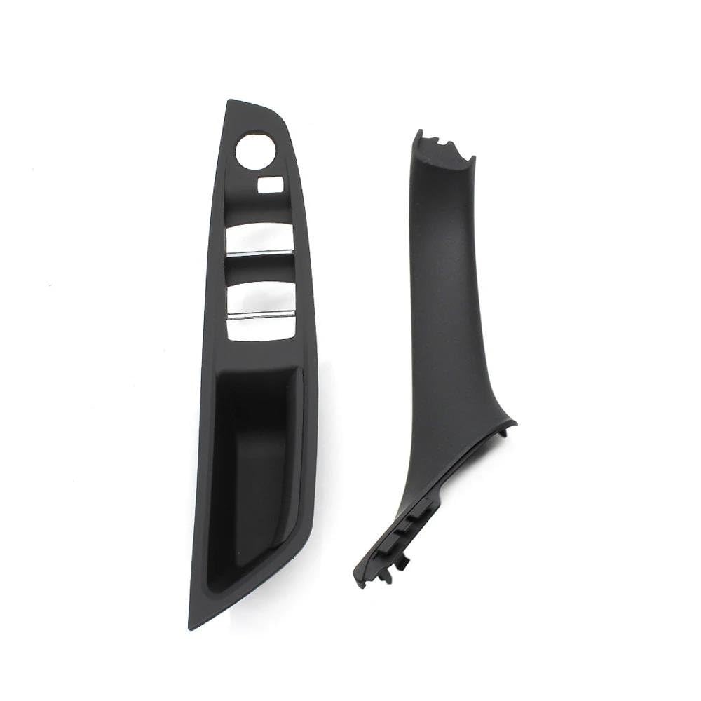 HLWXMDZ for F10 F11 F18 520 523 525 528 51417225865 LHD Car Inner Passenger Door Panel Handle Pull Trim Cover (LHD Black 2pcs)