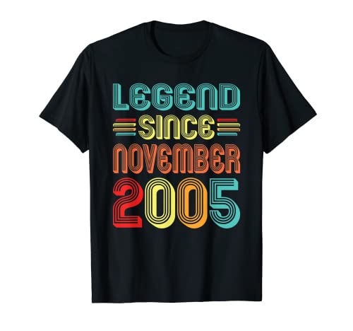 Legend Since November 2005 17th Birthday Retro 17 Years Old T-Shirt