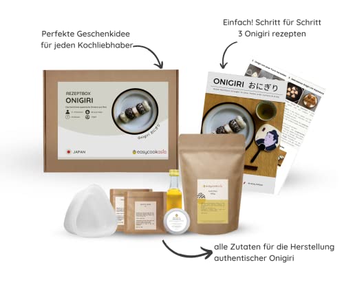 EasyCookAsia Onigiri DIY Set I Japanisches Sushi-DIY-Set I inkl. Anleitung für Kochanfänger I Besonderes Geschenk für Asia- und Kochliebhaber