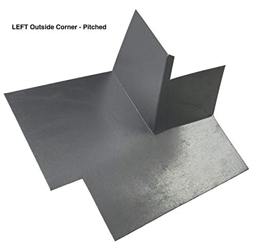 Roof Corner Flashing for Inside & Outside Corners - Soldered Galvanized Steel for Superior Roof Waterproofing - Roof-to-Wall Flashing System (1, Outside Corner Flat Roof)