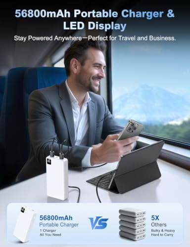 Image of Portable Charger 56800mAh, 22.5W Fast Charging Power Bank with LED Display