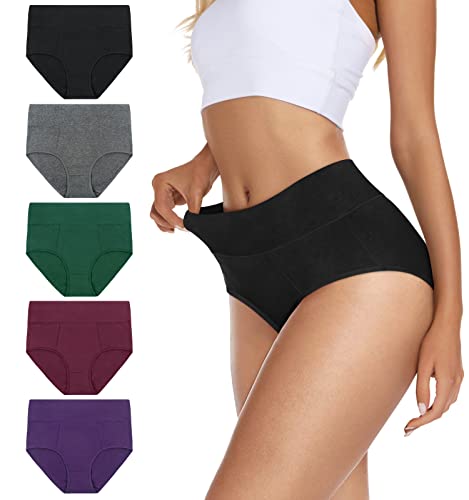 VIVISOO Women's High Waisted Panties: Stretch Cotton Underwear for Soft, Breathable Comfort