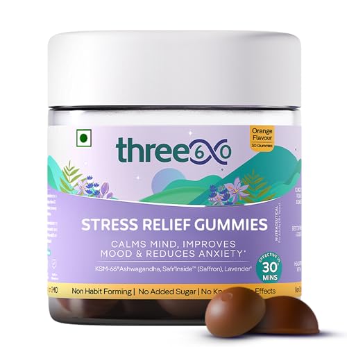 three60 STRESS RELIEF Gummies | Calms Mind | Reduces Stress and Anxiety | Safr’InsideTM (Saffron) Imported from France, KSM-66® Ashwagandha, Lavender | Non-Habit Forming | 30 Gummies (B0CTT8F5JR) Amazon Price History, Amazon Price Tracker