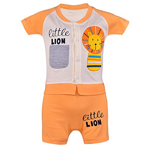 Image of Wish Karo Unisex Clothing Sets for Boys & Baby Girls-(bt23org Orange 0-3mths)