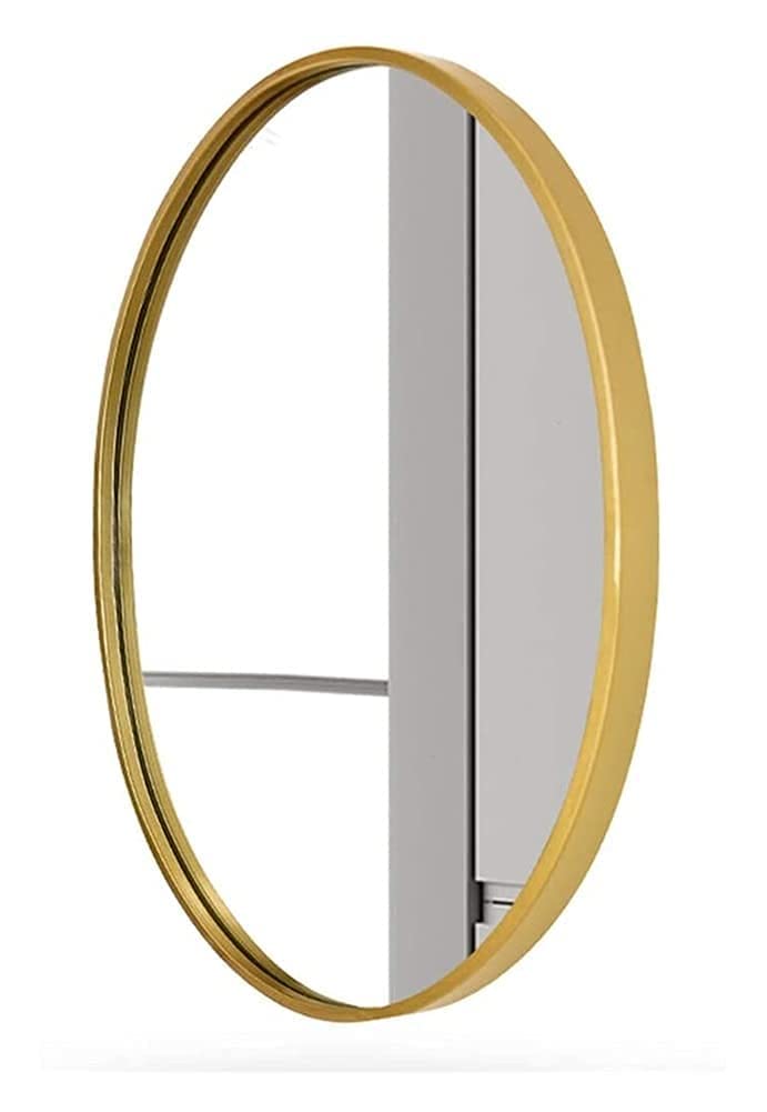 Grand miroir de salle de bain avec cadre en métal assurant une réflexion nette