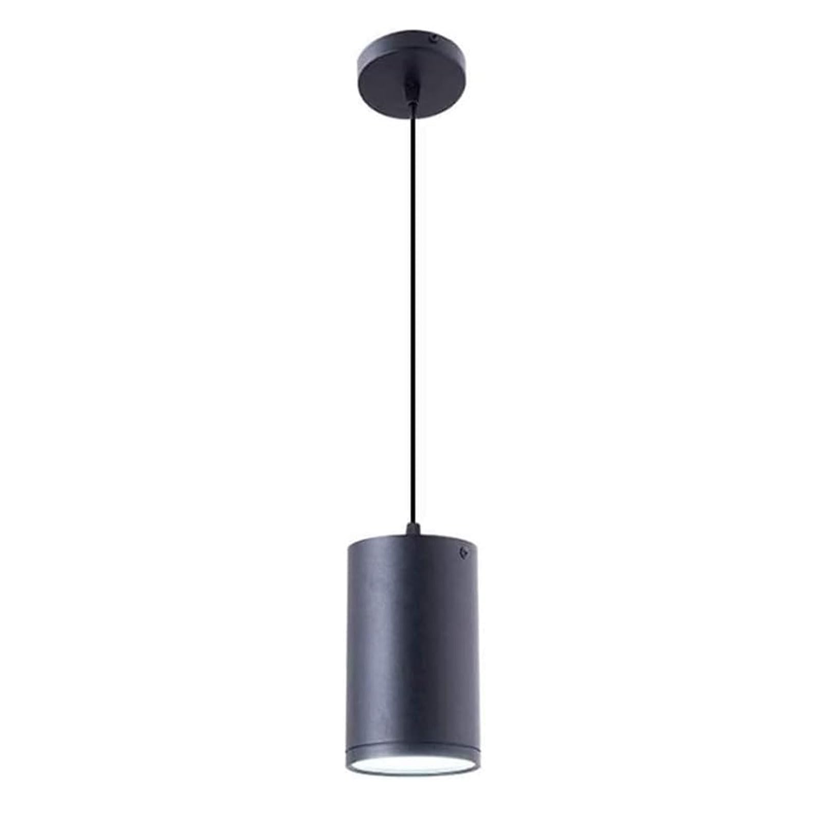 ELEFOCUS LED Cylinder Chandelier Hanging Lamp Black Long Tube Pendant Ceiling Light Indoor Adjustable Suspension Light (Size:17 * 10cm,Color:3000k)