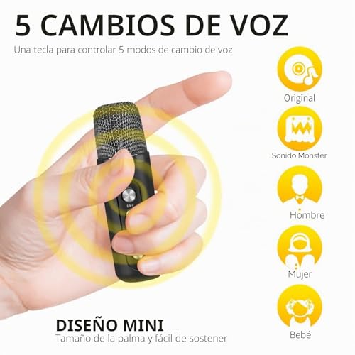Miniatura 4 de Karaoke Con Microfono Inalambrico, Máquina De Karaoke Completo Altavoz Bluetooth Con 2 Micrófonos Caraoke Portátil Para Infanti Adultos Fiestas En Casa Soporte Tarjeta Tf, Aux, Disco U Negro