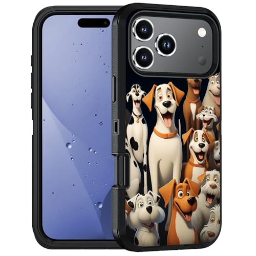 FQTBCEARI Case for iPhone 18 Pro Max / 17 Pro Max, Cute Cartoon Dogs