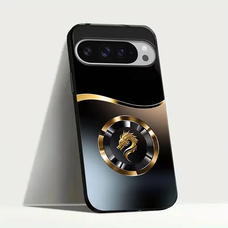 Image of MILLION CASES Crown Dragon Spectra Case for Google Pixel 8a, Google Pixel 8a Back Cover Case(2024) - PC | Midnight Black