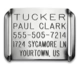 Dog Tag for Thick Collar - Boomerang Tags, Deep Engraved Stainless Steel Lasts Your Pets Lifetime - Slide on Pet Name Tag (Closed End Large for 1 Inch Leather or 2-Ply Nylon Collars with Belt Buckle)