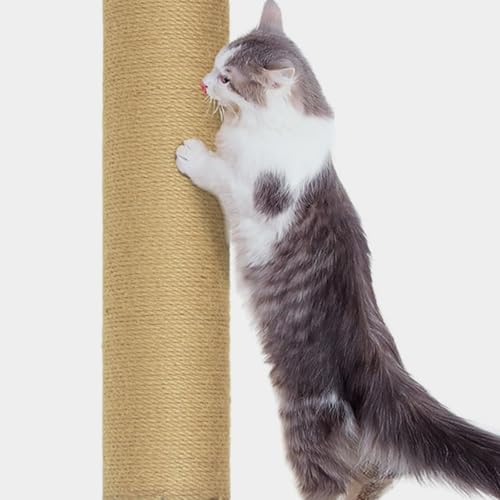 Poste rascador para gatos de cuerda de yute SEWACC 15.75x3.54x3.54 in miniatura 6