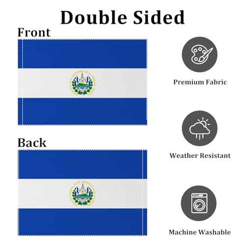 Drapeau Salvador résistant aux UV et intempéries en toile double face