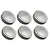 Sunshine Mason Co. One Piece Mason Jar Lids 6 Pieces, Silver