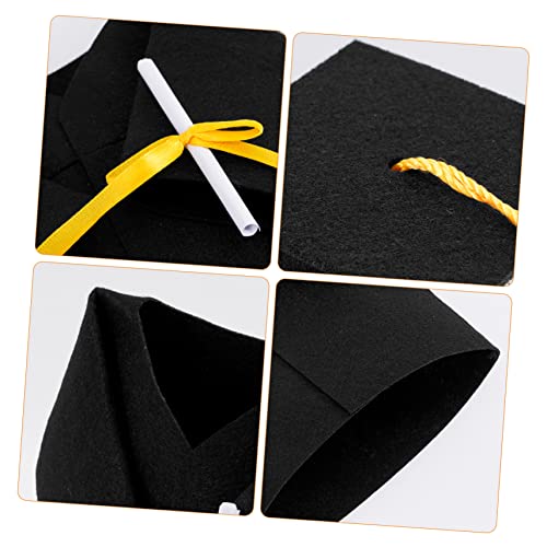 Mini chapeaux de graduation pour bouteille de vin : 20 ensembles festifs pour table de diplôme. - 3