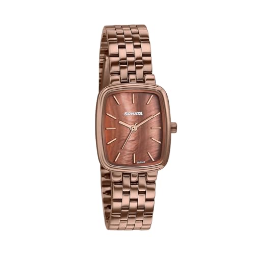 Image of Sonata Festive 2.0 Quartz Analog with Brown Dial Brown Sheet Metal Strap Watch for Women - 87108QM01