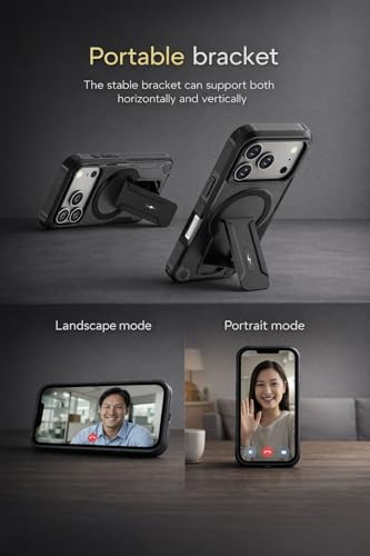 Image of Vanta MagSafe Compatible Back Cover Case for iPhone 17 Pro | Military Grade Shockproof Protection with Built-in Kickstand