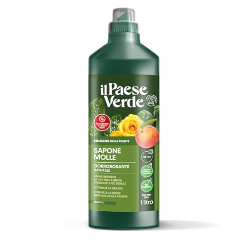 Il Paese Verde Sapone Molle 1l Protezione per Piante Stressate dalla Presenza di Insetti – Potassico - Prodotto Consentito in Agricoltura Biologica