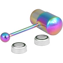 Vibrating Tongue Ring, Stainless Steel Punk Tongue Bar Body Piercing Jewelry for Women Men, Colorful