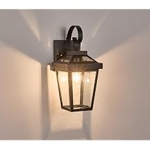 2 Pack Dusk to Dawn Outdoor Wall Light Fixtures Modern Farmhouse Exterior Sconces Black Small Porch Lamp with Tempered Glass Waterproof Outside Lanterns Wall Mount for House Front Door