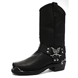 Grinders New Eagle niedrige Cowboy schwarz Leder Biker stiefel Western hoch Qualität
