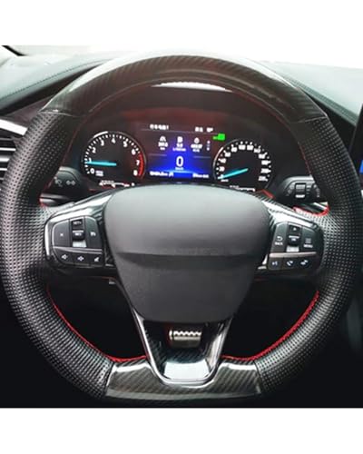 Couvre Volant pour Ford pour Focus pour St-Line pour Fiesta pour St-Line 2018-2019 pour Focus 2019-2020 Housse De Volant De Voiture en Daim Tressé...