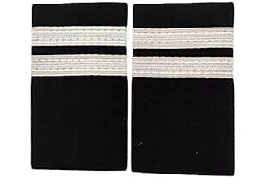 1 Pair Uniform Bars Airline Pilot Epaulets Captain Shoulder Boards Insignia Sliders
