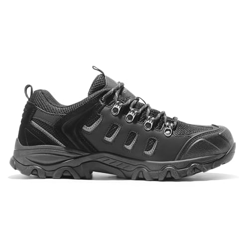 NORTIV 8 Men's Waterproof Hiking Shoes Leather,Black/Grey-Pu,9.5 by NORTIV 8 - Used condition - Image 6