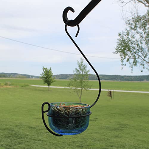 Backyard Essentials Bluebird Feeder, Blue Bubble Glass Hanging Treat Feeder For Bluebirds (Blue) #TOP1