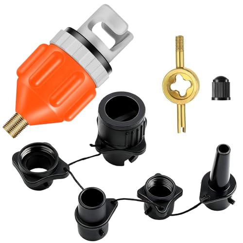 Adaptateur Gonflage Paddle Embout Gonfleur Paddle Adaptateur Paddle pour Compresseur avec 4 Buses Adaptateurs Pompe pour Planche Surf, Planches Pagaie, Kayaks,...