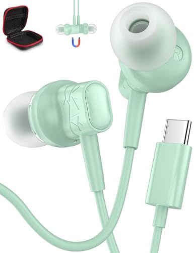 USB C Earbuds for Google Pixel 10 Pro XL Fold 9 8 8a 7 7a Wired Headphones for Android with Clear Call Mic Noise Isolating HiFi Stereo in Ear Type C Earphones for Samsung Galaxy S26 S25 Ultra S24 S23