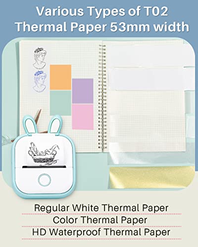 Memoqueen Mini Pocket Printer T02 Sticker Printer-Bluetooth Thermal Photo Printer Mini Portable Pocket Printer, Great For Diy Journal, Memo, Sticker And Notes,Compatible With Ios & Android, White #TOP4