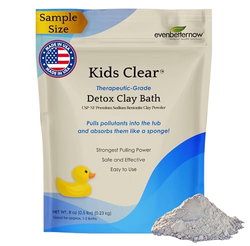 Kids Clear Detox Clay Bath, 100% Pure Sodium Bentonite - Cleansing and Purifying, by -Evenbetternow...