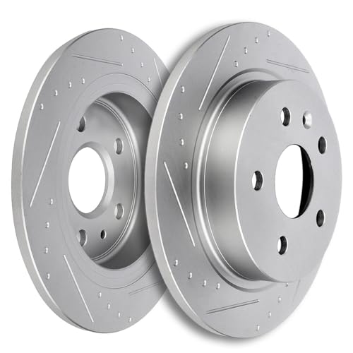 Image of SCITOO Rear Disc Brake Rotors Kits Drilled & Slotted Brakes Rotor:55183