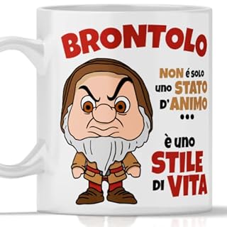 12Print Tazza brontolo divertente idea regalo di natale e ogni occasione per amica, amico, collega, zia, zio e tutti I parenti - tazza BRONTOLO