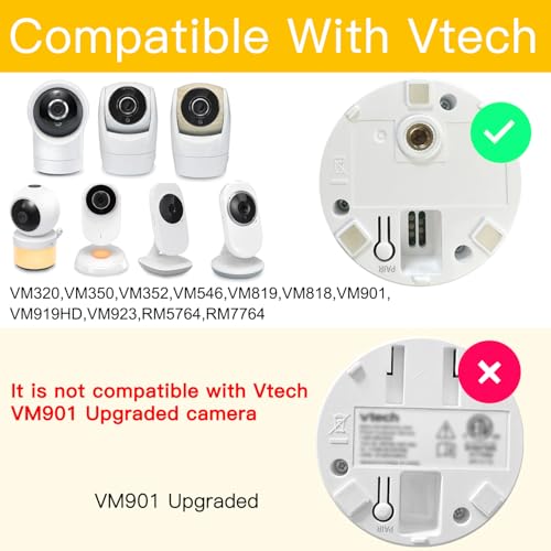 iTODOS Suporte para monitor de bebê compatível com monitor de bebê Vtech VM901/VM919/VM819/VM924/VM7