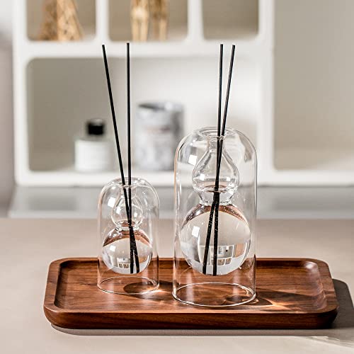 Empty Glass Fragrance Reed Diffuser Bottles With 16Pcs Black Reed Sticks For Oil Fragrance,Home Deco,2Pcs/Set #TOP6