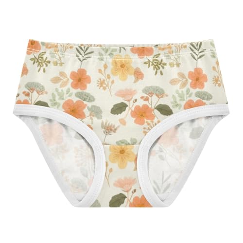 Vintage Botanical Wildflower Girls Underwear Toddlers 2t Cotton Panties for Girl Flower Kids Undies Briefs