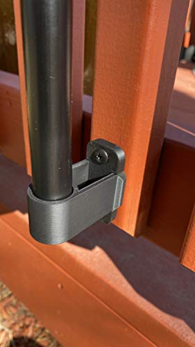 Usa Tiki Torch Deck Or Fence Mount Fits Both 3/4" & 1" Outside Diameter Pole - 4 Sets - Black #TOP6