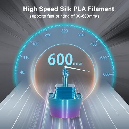 Image of IEMAI Silk PLA Filament 1.75mm 1kg, Dual-Color Gradient Blue to Purple 3D Printer Filament, Silky Glossy Finish, Tough & Neatly Wound for DIY, Artistic & Home Decor