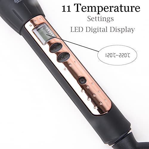 Coiffeo Curling Wand 1 1/2 Inch, Ceramic Hair Curling Wand With Digital Control,Size (0.5-1.0 Inch) (Rose Gold) #TOP2