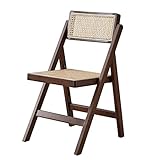 D2FASHION 1PCS Klappstuhl Strand Leicht Faltbar Rattan Gartenstühle, Braun/Schwarz/Natürliche Farbe Rahmenkonstruktion Aus Massivholz, Wiener Geflecht Dining Chairs (Color : Dark Brown)