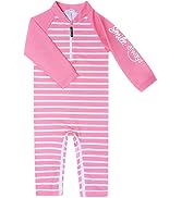 WeVSwe Maillot De Bain Enfant Fille UPF 50+ - Manches Longues Volants Snap Bottom Protection Solaire 0-3 Ans