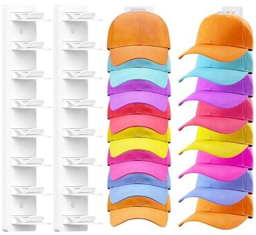 Cap Halter 2 Stück Cap Halterung Wand Klebe & Schraubbefestigung für Caps