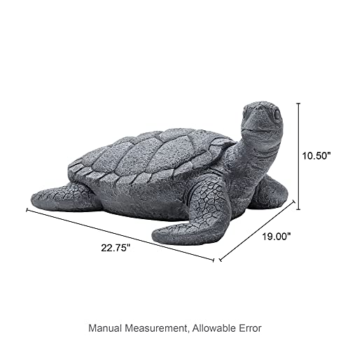 Glitzhome Turtle Outdoor Statue Large Tortoise Garden Sculpture Decoration, 22.75" L #TOP1
