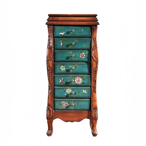 HYFANIYH Wooden Jewelry Armoire with 7 Drawers, 2 Side Doors, 12 Hooks, Flip-up Mirror & Top Organizer for Jewelry Storage