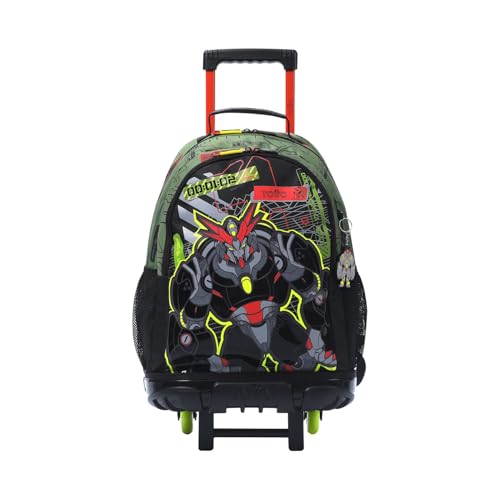 TOTTO - Mochila Escolar con Ruedas, Modelo Argon L, Mochila Grande, Capacidad 25 L, 2 Compartimentos, 2 Bolsillos para Botella, Protección contra Impactos, Cómodas Correas Ajustables, Color Verde