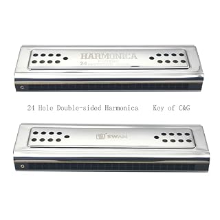 Professional Swan 24 Holes Key of C&G Double-side Tremolo Harmonica Mouth Organ Woodwind Instruments – Image 6